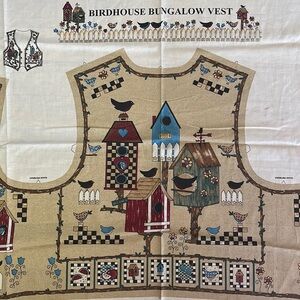 Birdhouse Bungalow Vest Fabric Panel